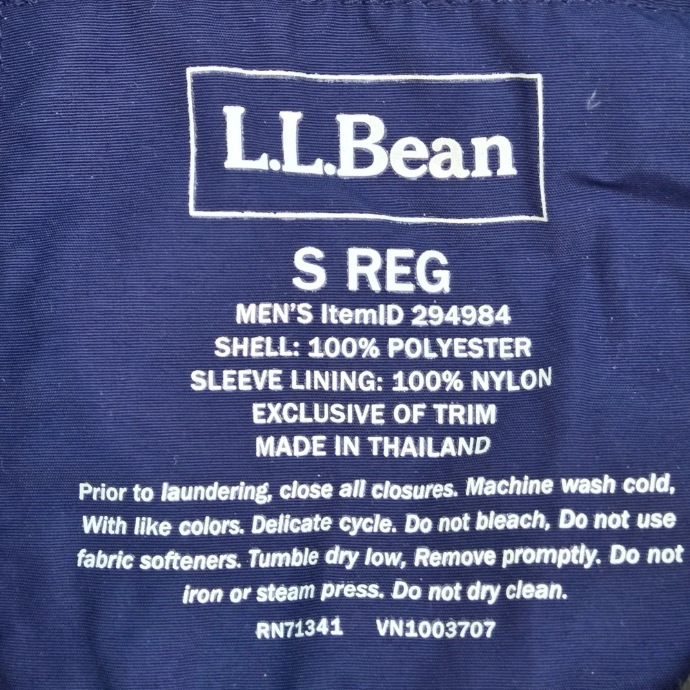 L.L. Bean Full Zip Fleece Jacket Mens S Reg DVFBC Mountain Logo Charcoal Gray